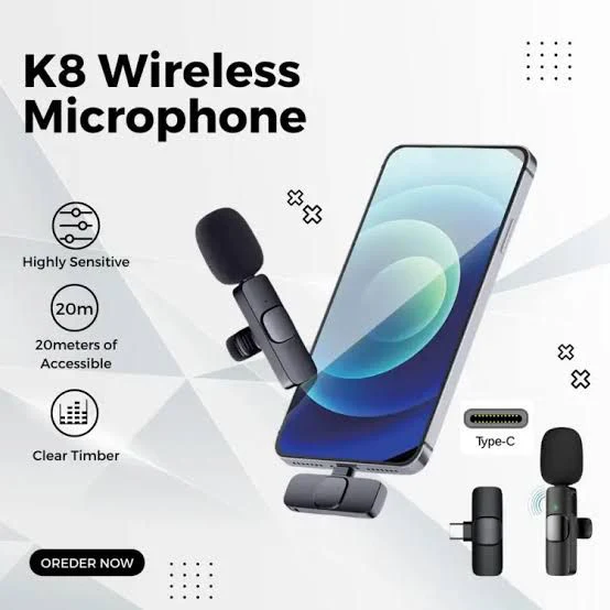 K8 Wireless Microphone For Mobile Type-C & Lightning