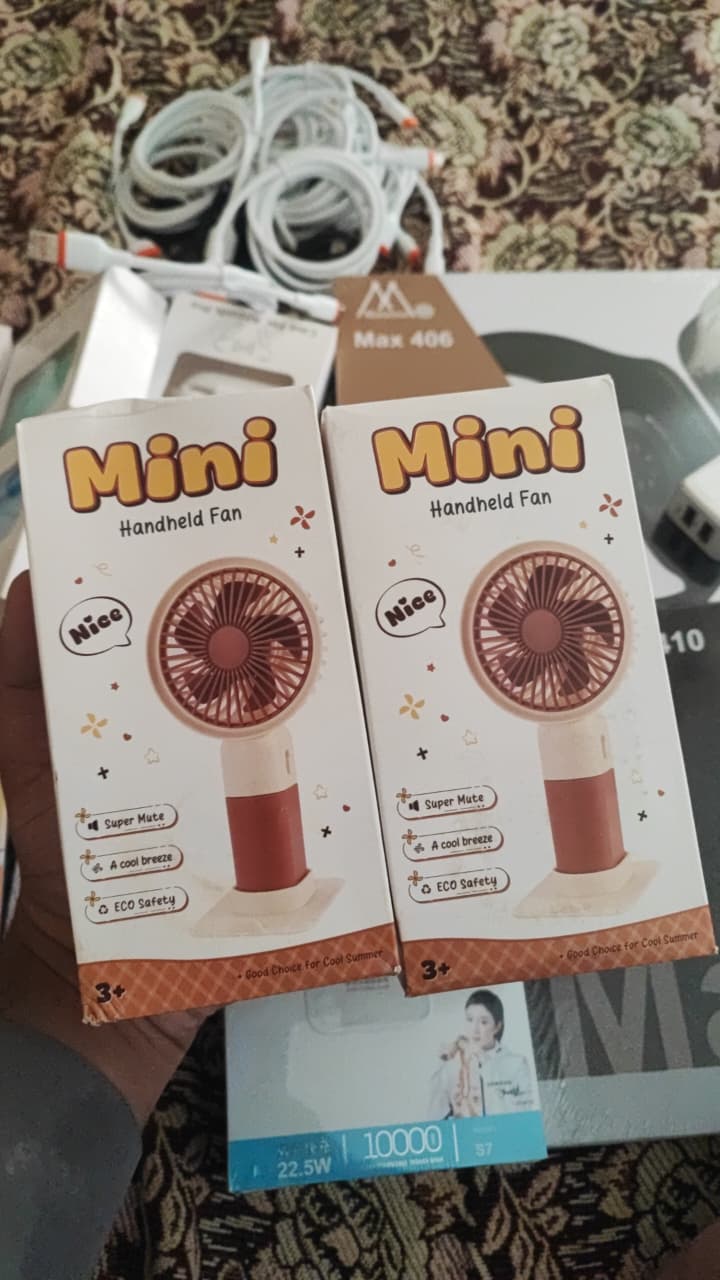 Portable USB Rechargeable Mini Fan with LED Light – 3 Speed view 3