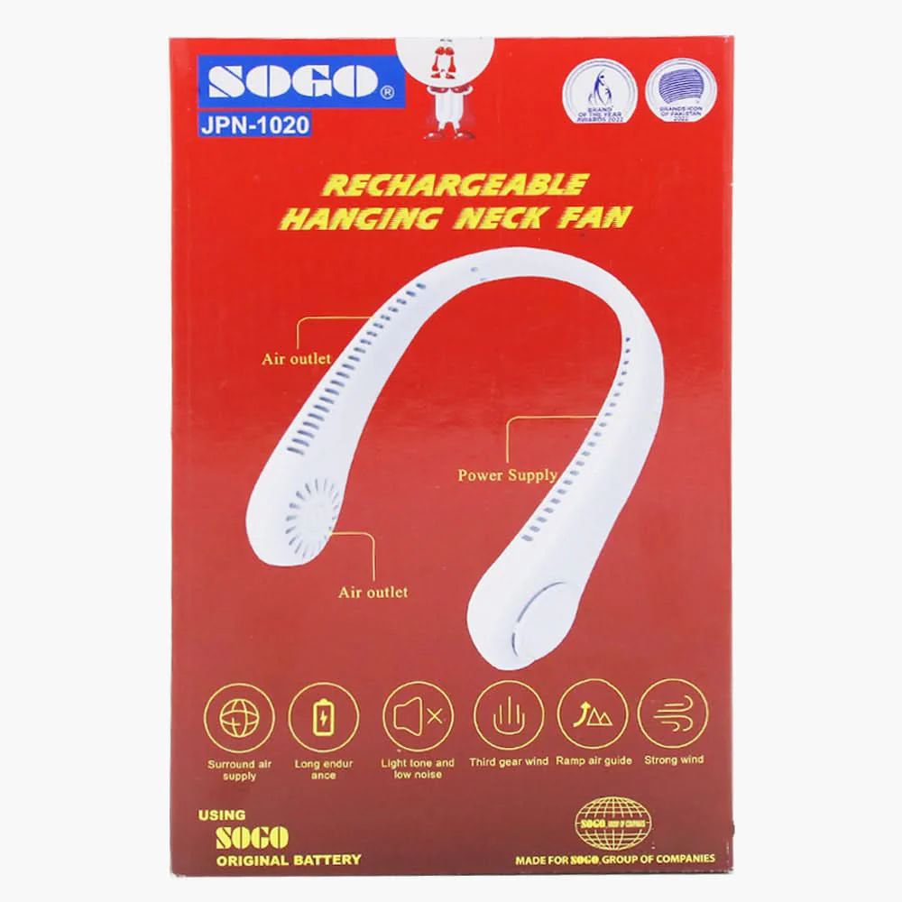 Sogo Rechargeable Hanging Neck Fan JPN-1020 view 3